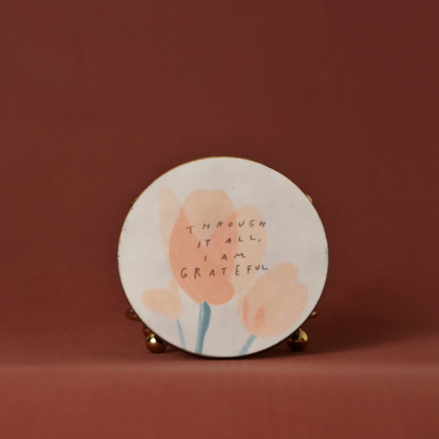 Mindful Mornings | Set of 4 Floral Coasters with Stand
