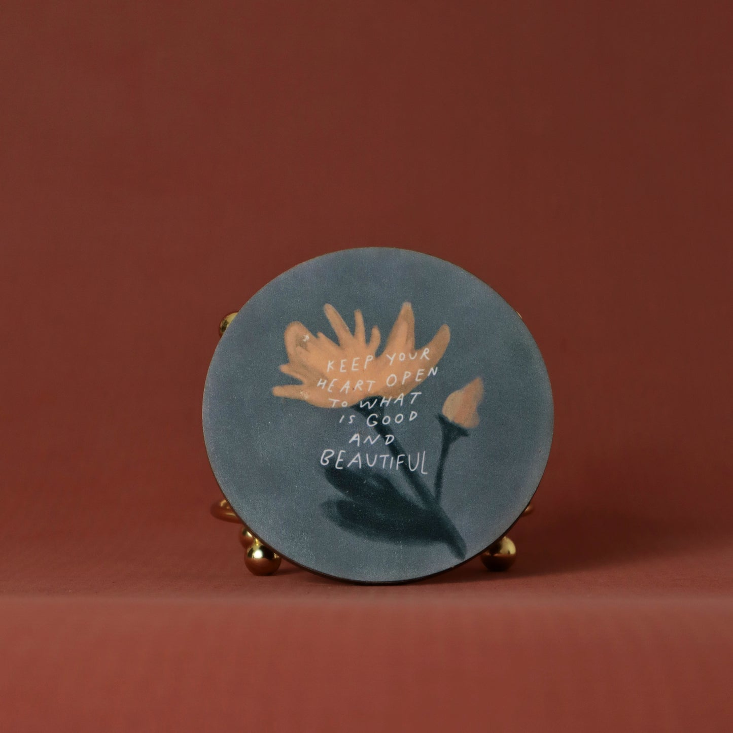 Mindful Mornings | Set of 4 Floral Coasters with Stand