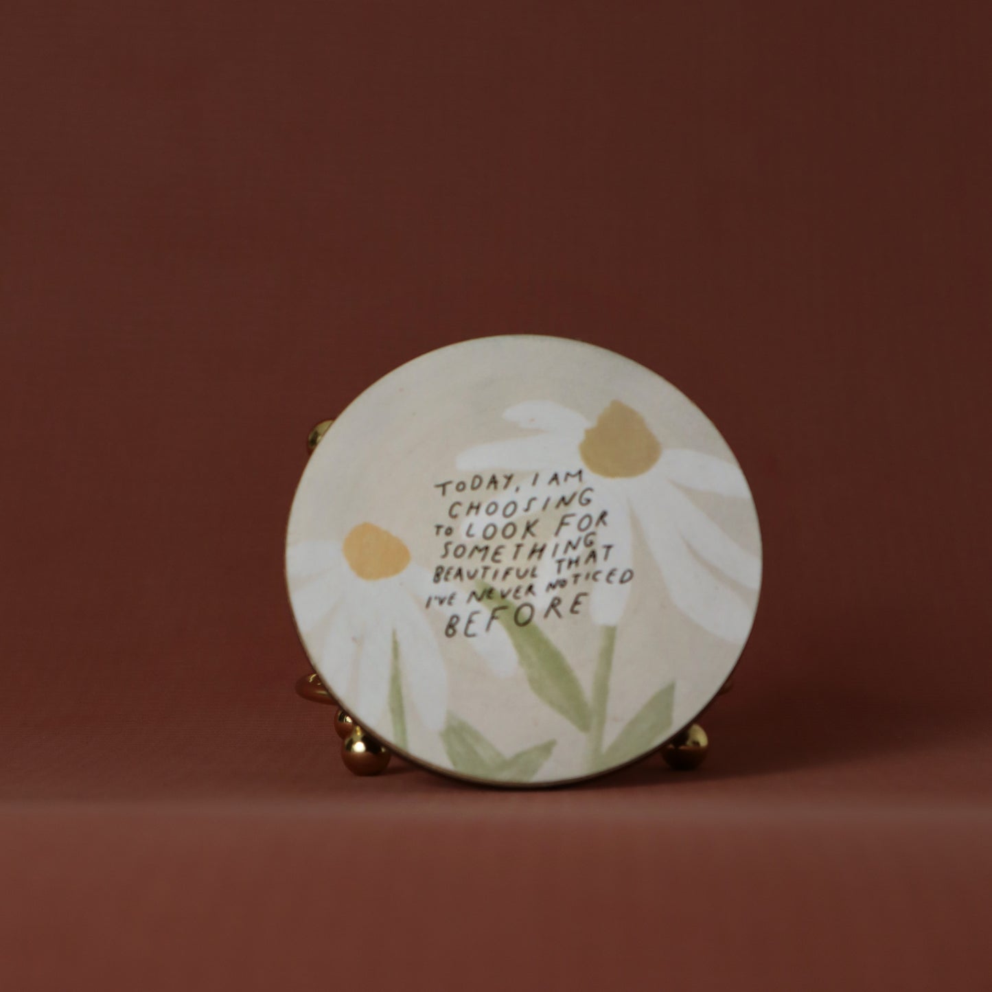 Mindful Mornings | Set of 4 Floral Coasters with Stand
