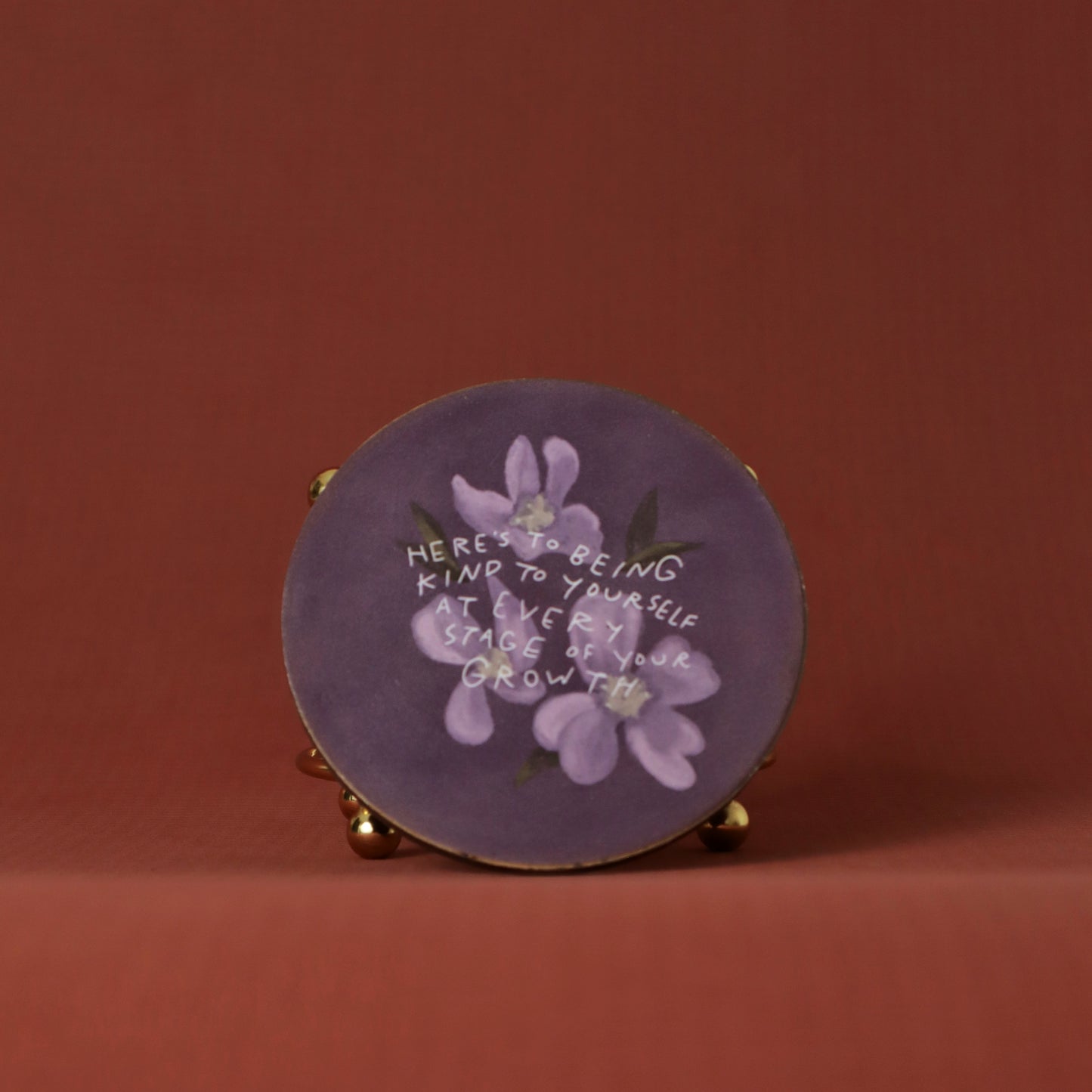 Mindful Mornings | Set of 4 Floral Coasters with Stand