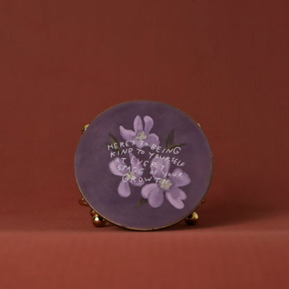 Mindful Mornings | Set of 4 Floral Coasters with Stand